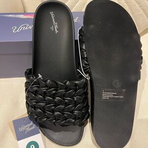 Universal Thread Black Braided Slide Sandals